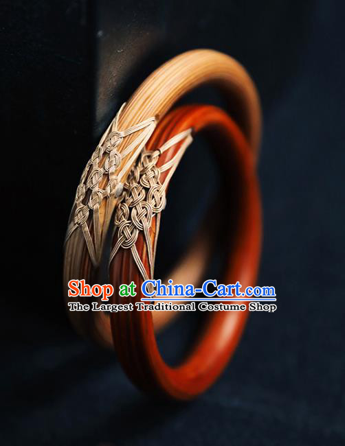 China Traditional Wood Bracelet Accessories Smilax Wristlet Classical Bangle Jewelry