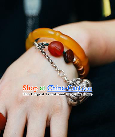 China Traditional Silver Bracelet Accessories Classical Bangle Wristlet Jewelry