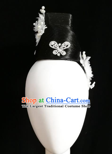 Traditional China Handmade Umbrella Dance Wig Chignon Fan Dance Stage Show Hair Accessories Classical Dance Headwear