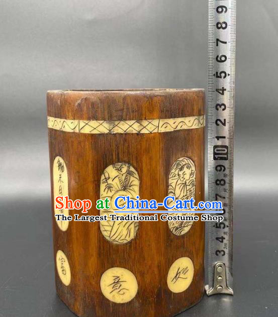 China Traditional Bamboo Brush Pot Handmade Tubular Penrack