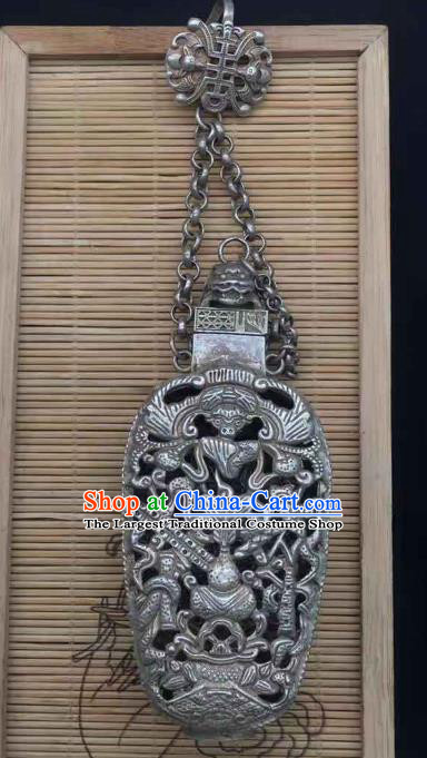 Chinese Handmade National Sachet Pendant Jewelry Classical Ethnic Accessories Carving Gourd Brooch