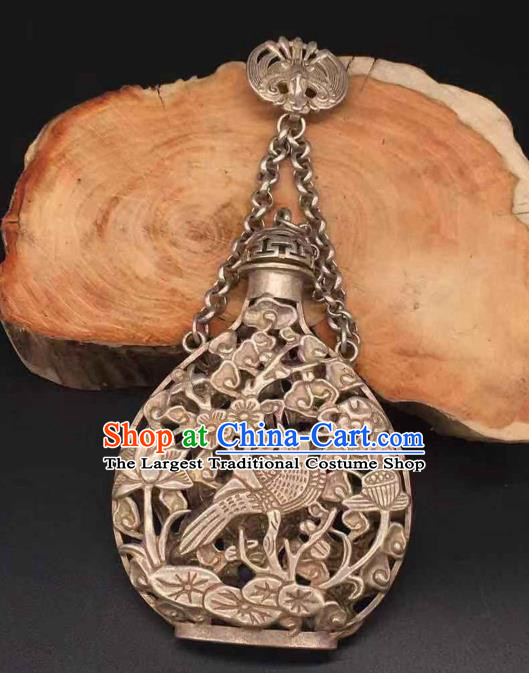 Chinese Classical Ethnic Accessories Handmade Carving Plum Bird Brooch National Sachet Pendant Jewelry