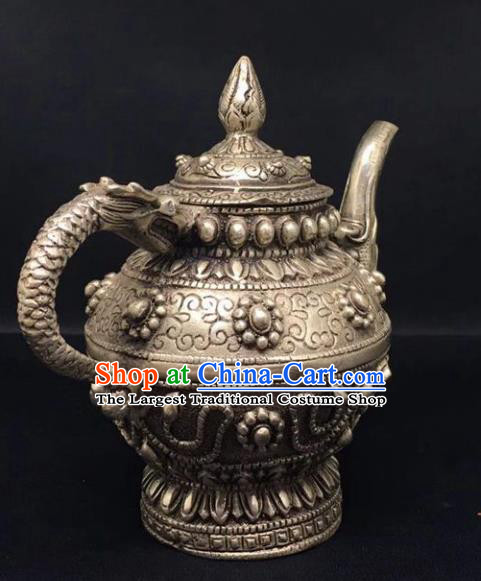 Handmade Chinese Cupronickel Teapot Traditional Brass Accessories Carving Eight Treasures Kettle Ornaments