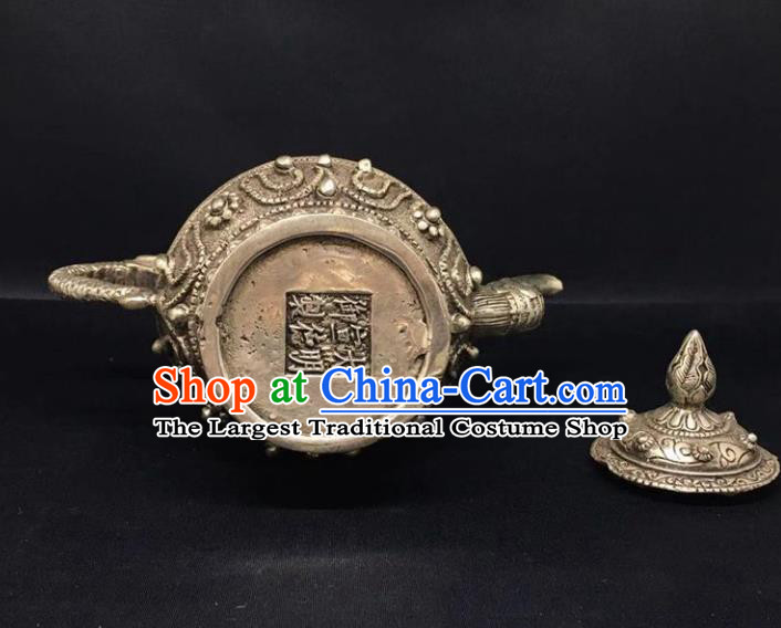Handmade Chinese Cupronickel Teapot Traditional Brass Accessories Carving Eight Treasures Kettle Ornaments