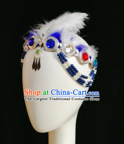 China Traditional Mongol Nationality Hat Handmade Ethnic Folk Dance Hair Accessories