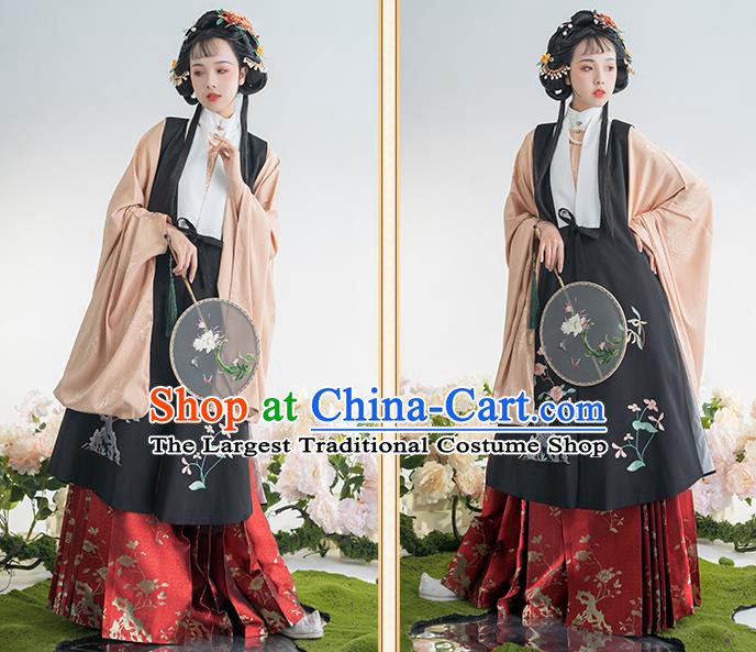 China Traditional Ming Dynasty Imperial Woman Historical Clothing Ancient Nobility Female Hanfu Embroidered Costumes Full Set