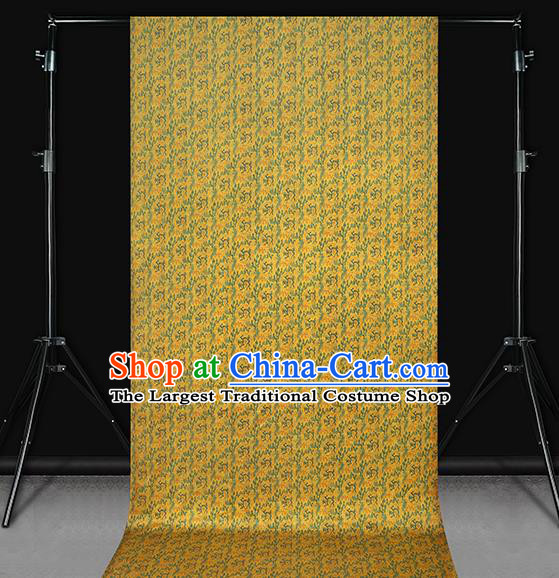 Chinese Royal Dragon Pattern Yellow Song Brocade Gambiered Guangdong Gauze Traditional Cheongsam Silk Fabric