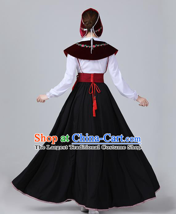 European Retro Country Woman Clothing Netherlands Stage Performance Dance Dress