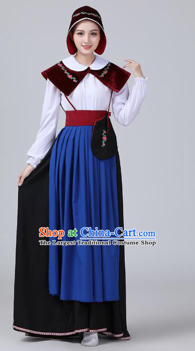 European Retro Country Woman Clothing Netherlands Stage Performance Dance Dress