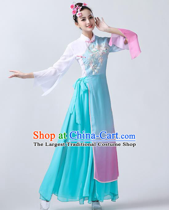 China Traditional Fan Dance Stage Performance Costume Classical Dance Clothing Spring Festival Gala Dance Outfits