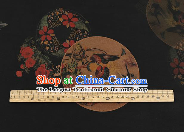 Chinese Classical Phoenix Peony Pattern Gambiered Guangdong Gauze Drapery Brocade Cloth Traditional Cheongsam Black Silk Fabric