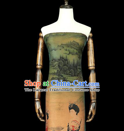 Chinese Cheongsam Gambiered Guangdong Gauze Cloth Traditional Silk Drapery Classical Tang Dynasty Palace Lady Pattern Brocade Fabric