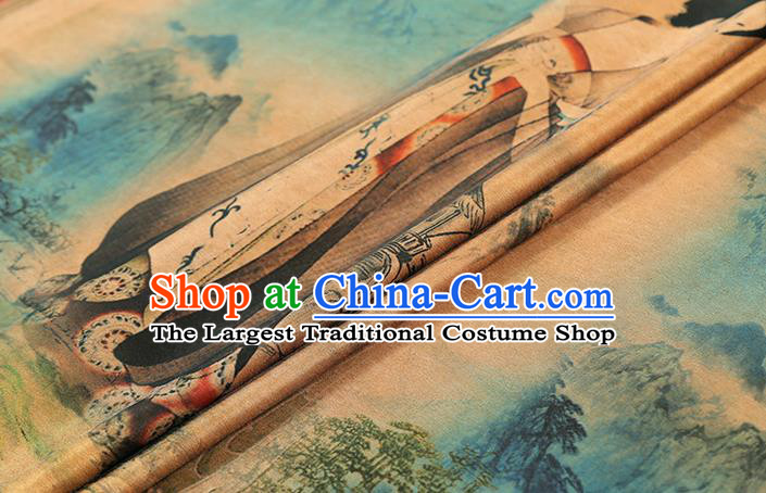 Chinese Cheongsam Gambiered Guangdong Gauze Cloth Traditional Silk Drapery Classical Tang Dynasty Palace Lady Pattern Brocade Fabric