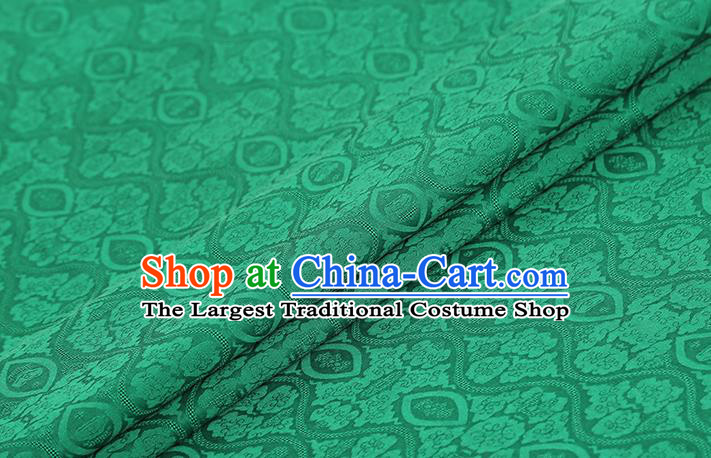 Chinese Jacquard Green Brocade Fabric Traditional Cheongsam Gambiered Guangdong Gauze Classical Silk Drapery