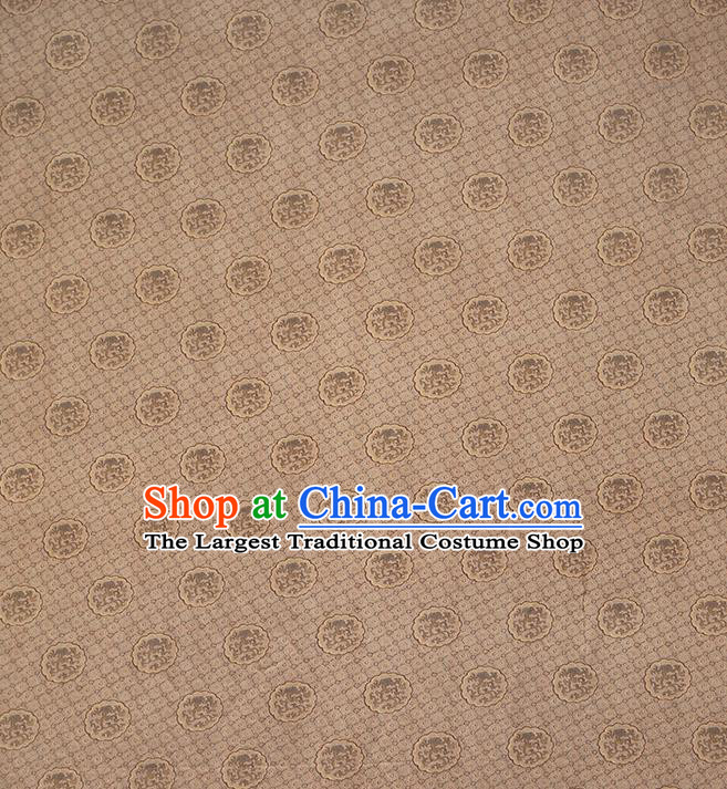 Chinese Traditional Tang Suit Brocade Fabric Satin Classical Dragon Peony Pattern Khaki Silk Drapery