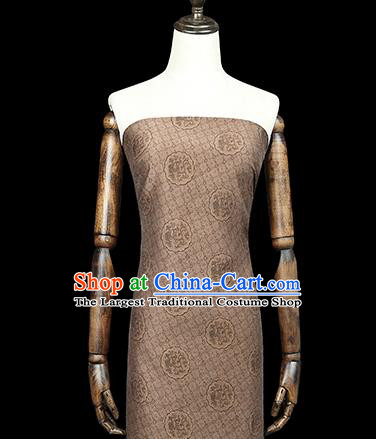 Chinese Traditional Tang Suit Brocade Fabric Satin Classical Dragon Peony Pattern Khaki Silk Drapery