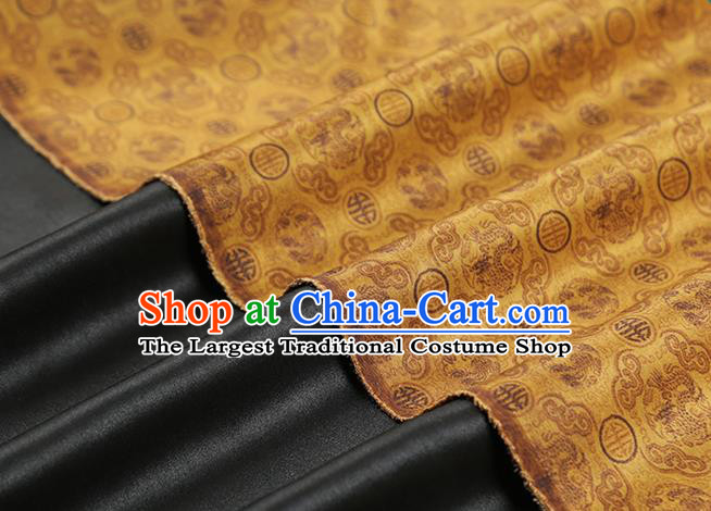Chinese Cheongsam Gambiered Guangdong Gauze Classical Pattern Silk Fabric Traditional Golden Brocade Drapery