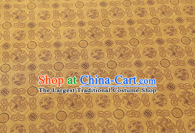 Chinese Cheongsam Gambiered Guangdong Gauze Classical Pattern Silk Fabric Traditional Golden Brocade Drapery