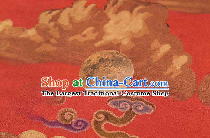 Chinese Cheongsam Red Gambiered Guangdong Gauze Traditional Brocade Drapery Classical Phoenix Pattern Silk Fabric