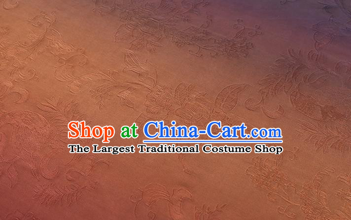 Chinese Cheongsam Gradient Gambiered Guangdong Gauze Classical Pattern Silk Fabric Traditional Jacquard Brocade Drapery