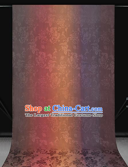 Chinese Cheongsam Gradient Gambiered Guangdong Gauze Classical Pattern Silk Fabric Traditional Jacquard Brocade Drapery