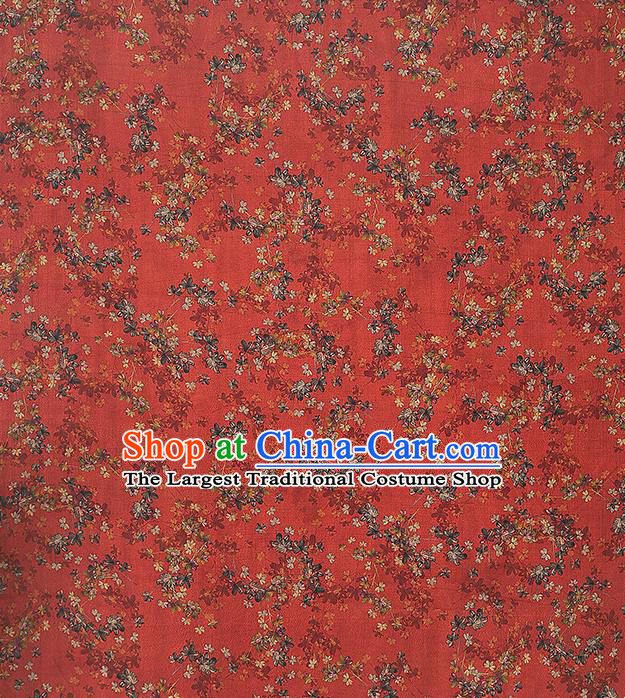 Chinese Classical Flowers Pattern Silk Fabric Traditional Brocade Drapery Cheongsam Red Gambiered Guangdong Gauze