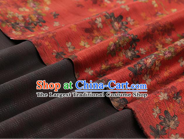 Chinese Classical Flowers Pattern Silk Fabric Traditional Brocade Drapery Cheongsam Red Gambiered Guangdong Gauze