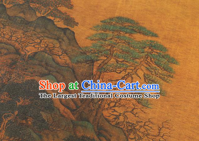 Chinese Cheongsam Gambiered Guangdong Gauze Classical Pattern Ginger Silk Fabric Traditional Brocade Drapery