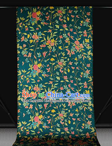 Chinese Traditional Flowers Pattern Deep Green Silk Drapery Classical Gambiered Guangdong Gauze Cheongsam Brocade Fabrical Peony Pattern Silk Drapery Cheongsam Brocade Fabric Classical Wine Red Gambiered Guangdong Gauze