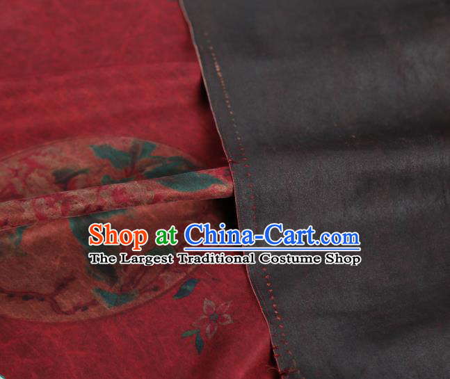 Chinese Traditional Peony Pattern Silk Drapery Classical Gambiered Guangdong Gauze Cheongsam Red Brocade Fabric
