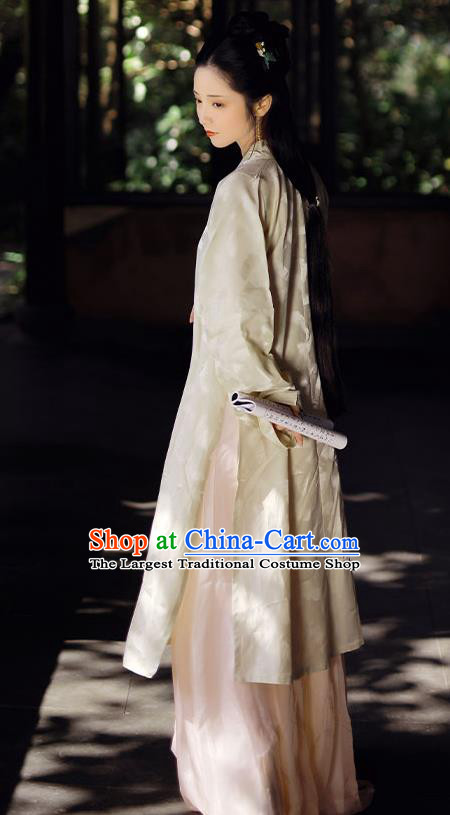 China Song Dynasty Patrician Beauty Historical Costume Traditional Hanfu Dress Ancient Young Lady Clothing