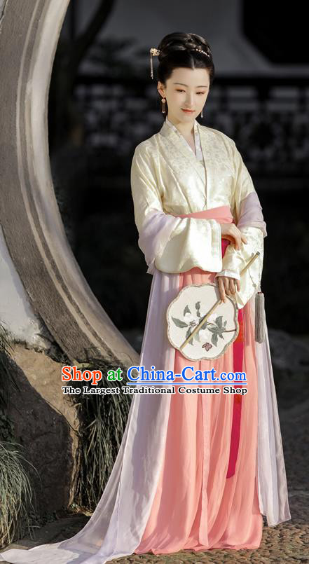 China Ancient Noblewoman Clothing Traditional Hanfu Dress Song Dynasty Royal Countess Historical Costume