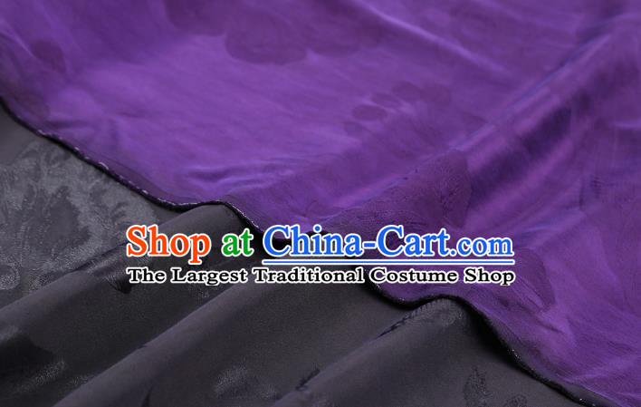 Chinese Qipao Dress Gambiered Guangdong Gauze Traditional Brocade Fabric Classical Butterfly Pattern Jacquard Purple Silk Drapery