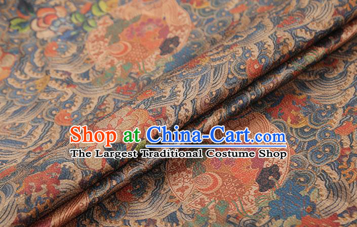 Chinese Traditional Classical Wave Fish Pattern Silk Drapery Qipao Dress Gambiered Guangdong Gauze Fabric
