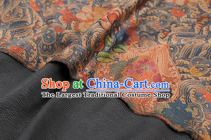 Chinese Traditional Classical Wave Fish Pattern Silk Drapery Qipao Dress Gambiered Guangdong Gauze Fabric