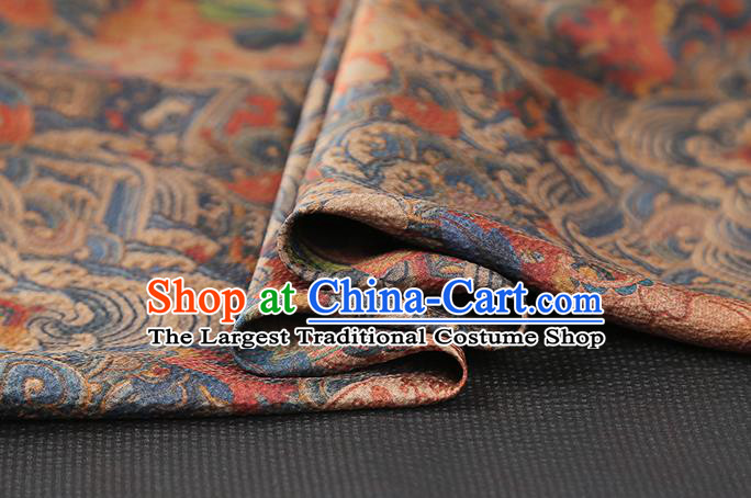Chinese Traditional Classical Wave Fish Pattern Silk Drapery Qipao Dress Gambiered Guangdong Gauze Fabric