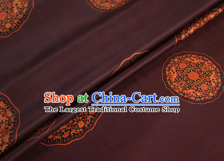 Chinese Traditional Wine Red Brocade Cloth Gambiered Guangdong Gauze Qipao Dress Classical Pattern Silk Fabric