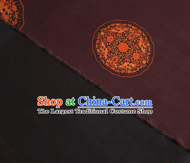 Chinese Traditional Wine Red Brocade Cloth Gambiered Guangdong Gauze Qipao Dress Classical Pattern Silk Fabric