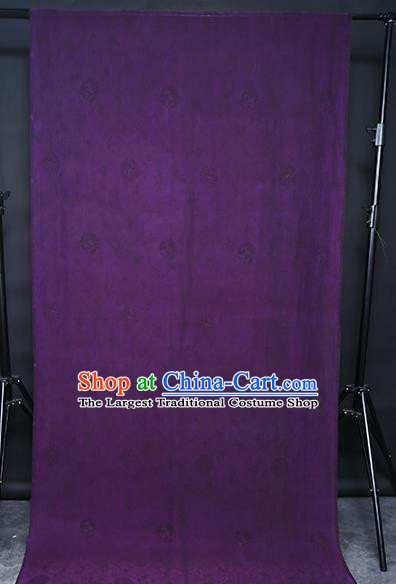 Chinese Traditional Qipao Dress Purple Silk Fabric Classical Jacquard Gambiered Guangdong Gauze