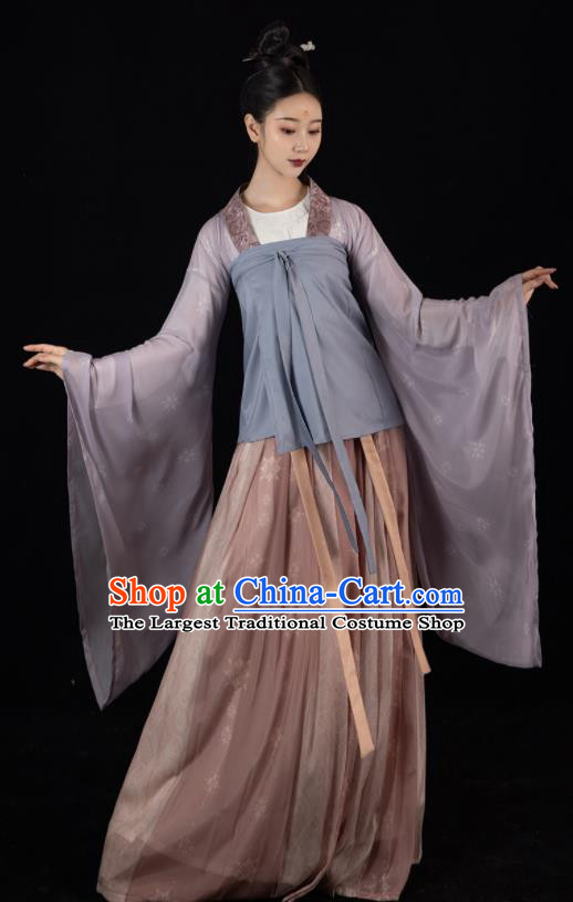 Chinese Ancient Hanfu Clothing Traditional Southern and Northern Dynasties Palace Lady Garment Costumes