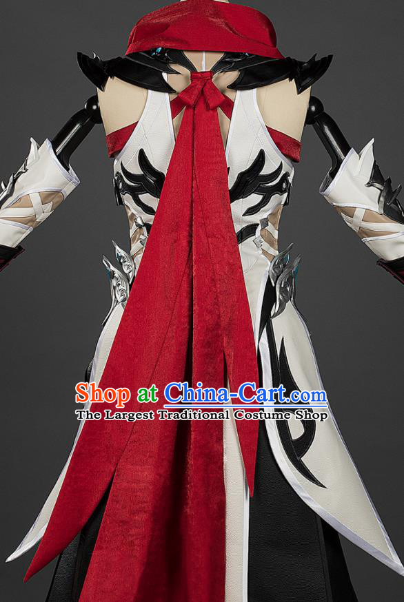 China Cosplay Swordswoman Dress Ancient Female Knight Garment Costumes Game Jian Xia Qing Yuan Ling Xuege Clothing