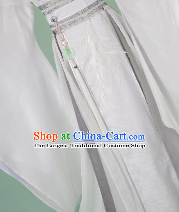 China Cosplay Noble Childe Garment Costumes Traditional Xian Xia Hanfu White Apparels Ancient Swordsman Clothing