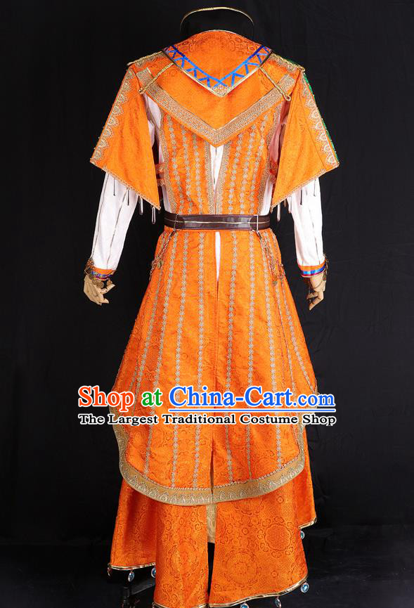 Chinese Cosplay Young Hero Garment Costumes Cartoon Character A Tai Clothing Ancient Swordsman Orange Attire