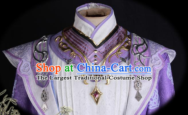 Chinese Cartoon Legend of Exorcism Qiu Yong Si Clothing Ancient Swordsman Attire Cosplay Young Hero Garment Costumes