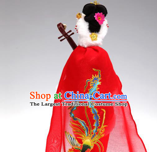 Handmade Red Traditional China Beijing Silk Figurine - Empress Wang Zhaojun