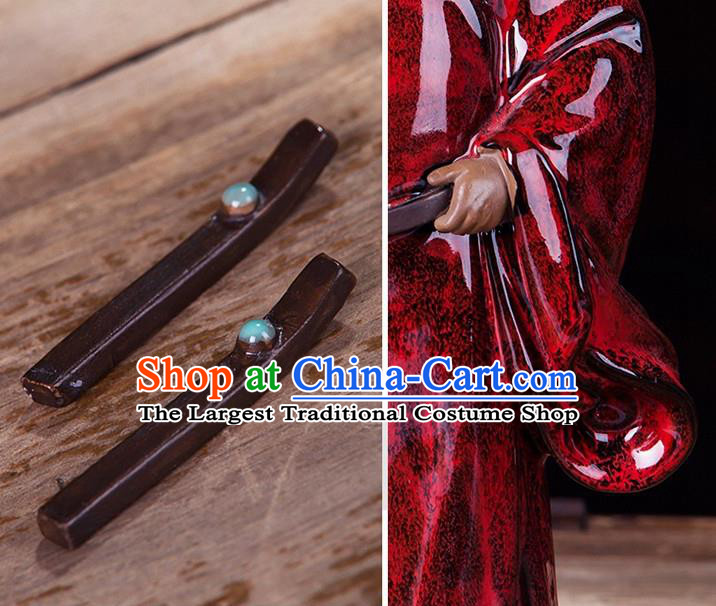Chinese Traditional Clay Bao Zheng Statue Handmade Ceramic Bao Qing Tian Judge Bao Statue Shi Wan Figurine