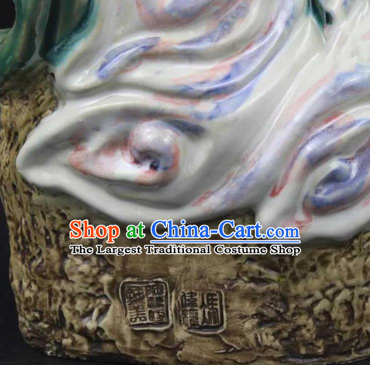 Chinese Handmade Hong Hai Er Statues Shi Wan Ceramic Shan Cai Tong Zi Craft