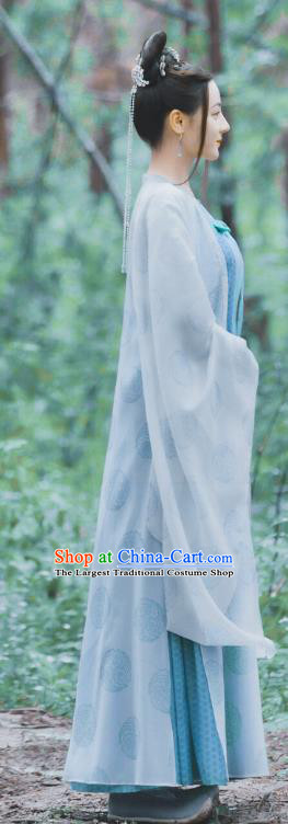 Chinese Drama The Long Ballad Li Chang Ge Ruqun Clothing Ancient Princess Garment Costumes Traditional Blue Hanfu Dress Apparels