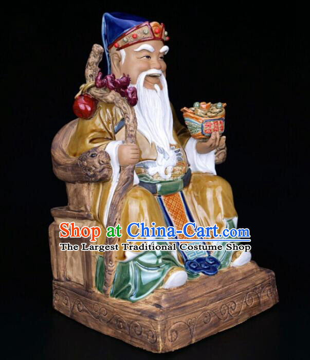 Chinese Shi Wan Ceramic Figurine Tu Do Gong Porcelain Statue Handmade Arts