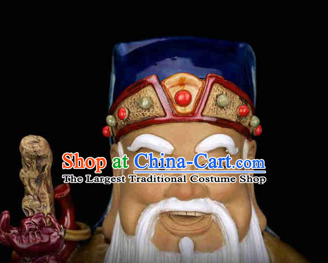 Chinese Shi Wan Ceramic Figurine Tu Do Gong Porcelain Statue Handmade Arts